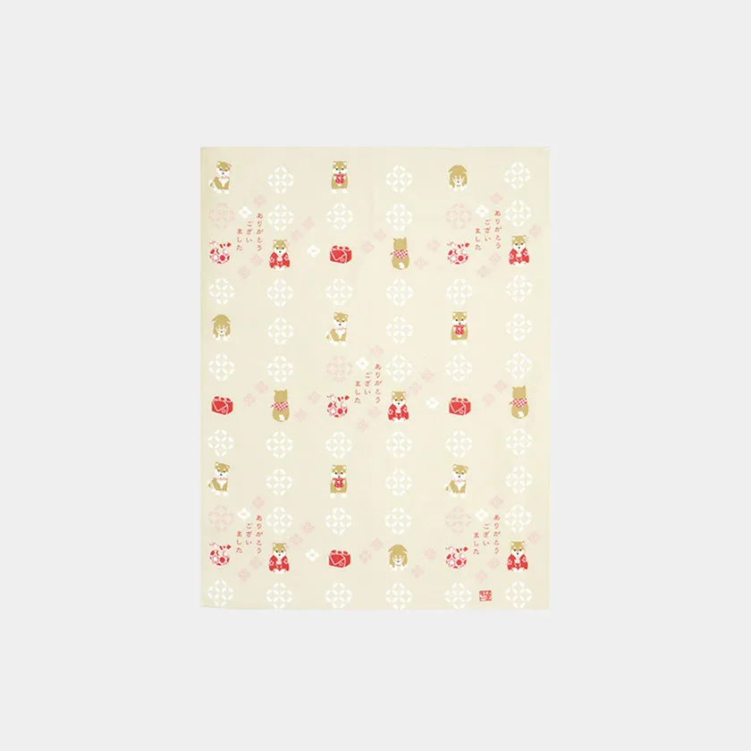 [a Message in Handkerchief] Thank you very much by a Shiba Inu | Yokohama Dyeing | HAMAMONYO