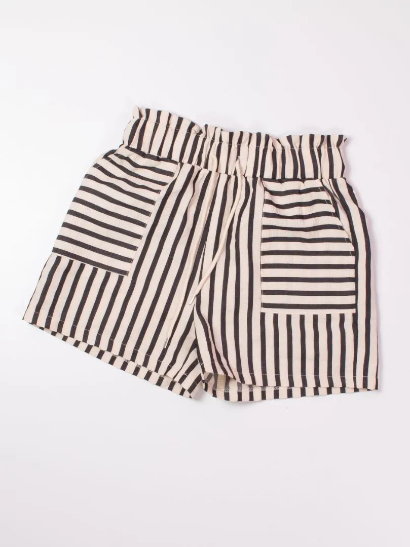 Cream  Paperbag Shorts, L