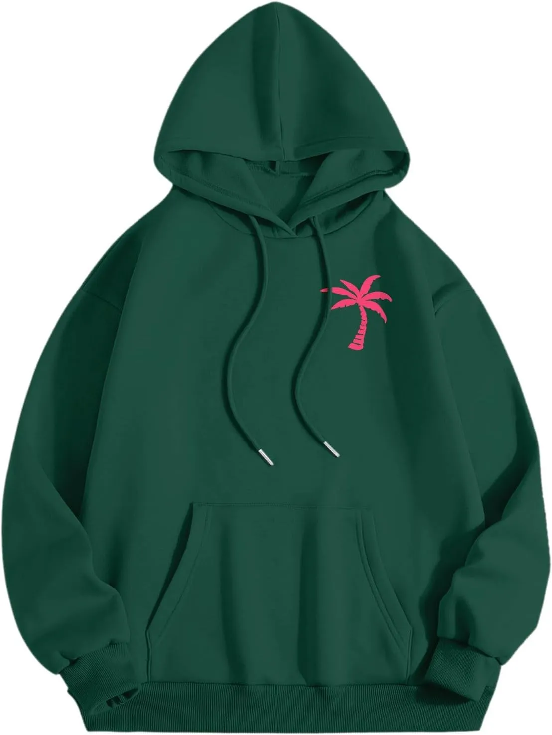 Hoodies For Women Oversized Graphic Print Floral Sweatshirt Preppy Trendy Long Sleeved Pullover Top With Pockets