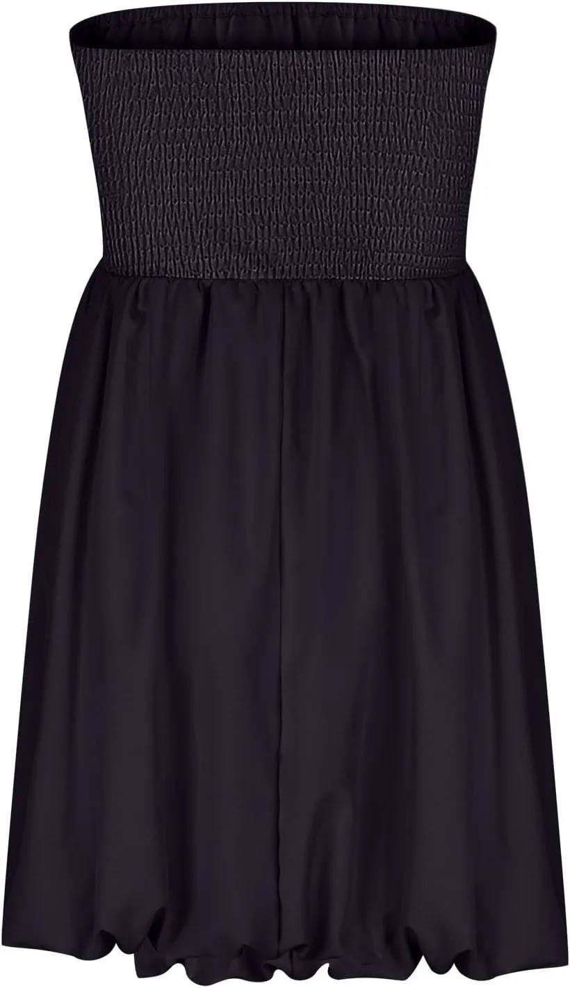 jsaierl Women's Elegant Tube Mini Dress Sleeveless Off Shoulder Puff Bubble Dress 2025 Sexy Cocktail Evening Party Club Dress