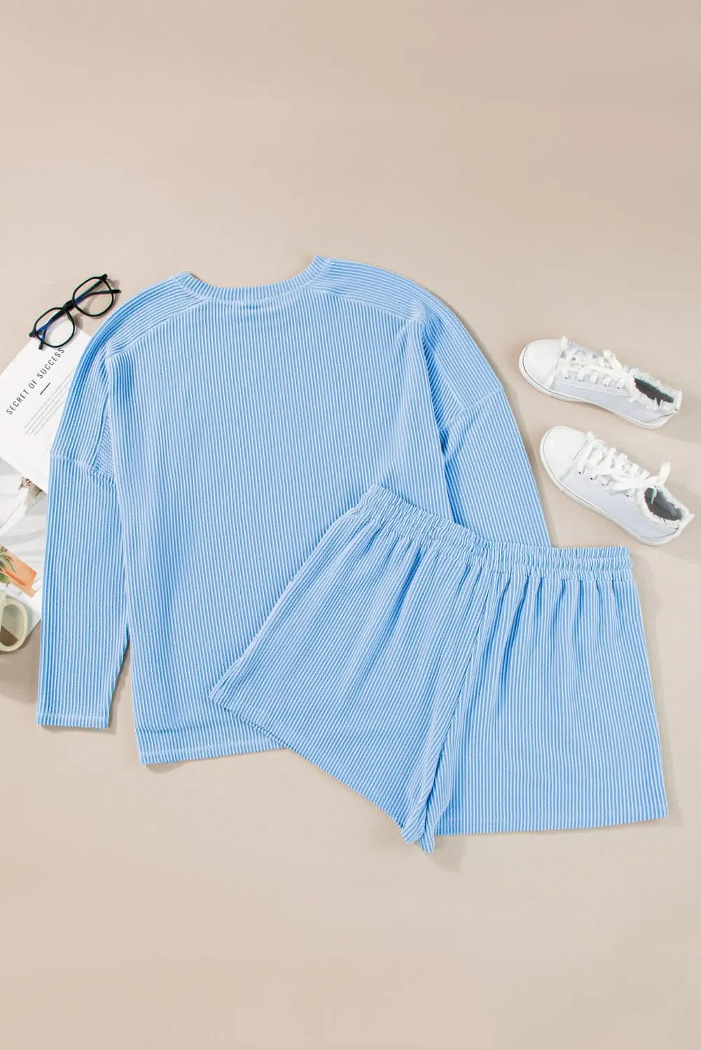 Light blue plus size lounge set