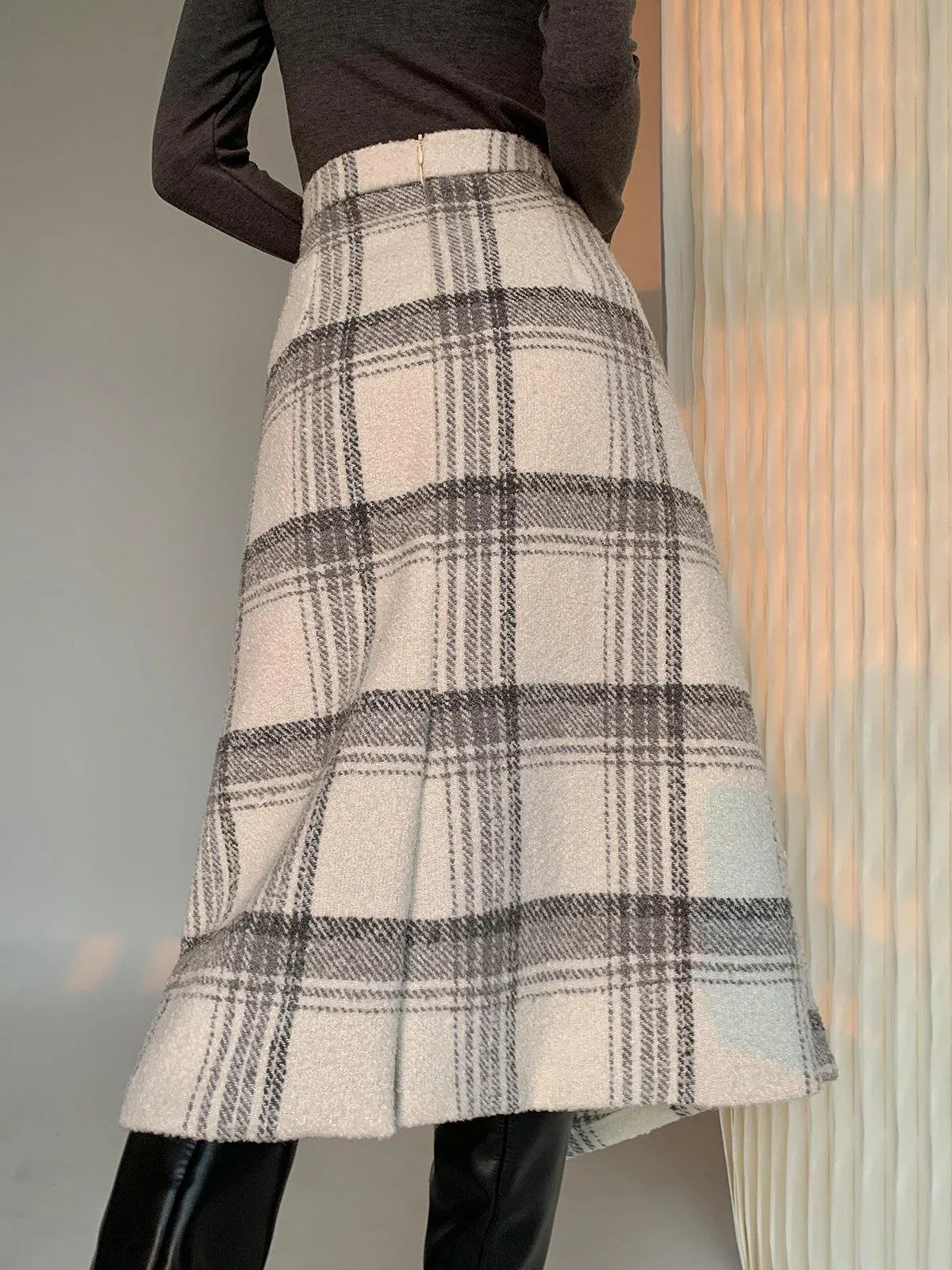 Plaid Midi Skirt