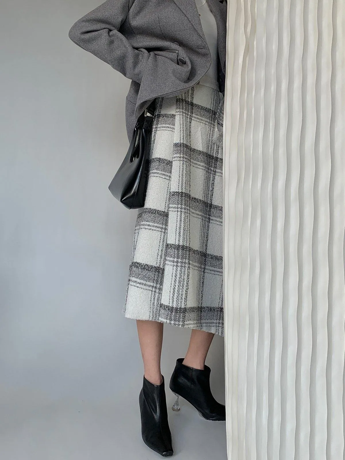 Plaid Midi Skirt