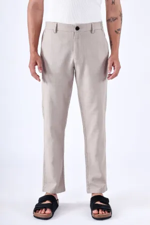 PREMIUM KNITTED TAILORED TROUSER IN LIGHT BEIGE