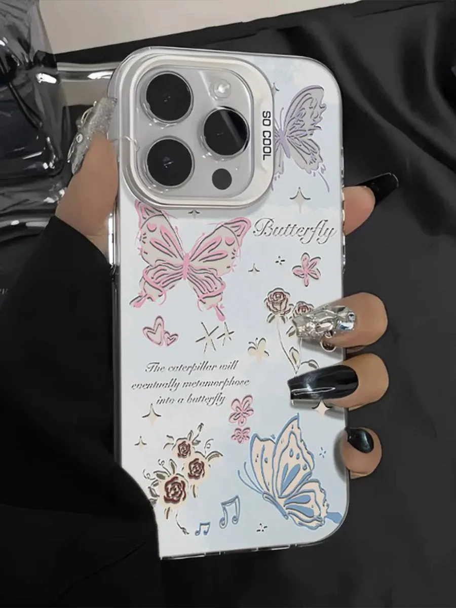 Romantic Rose Butterfly Phone Case
