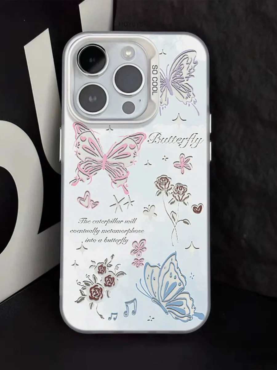 Romantic Rose Butterfly Phone Case
