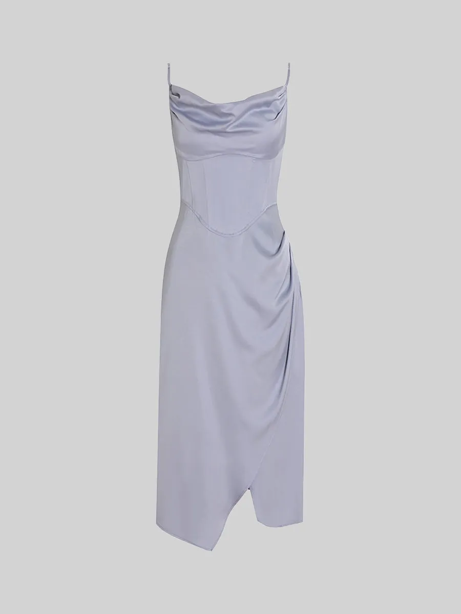 Satin Irregular Camisole Dress