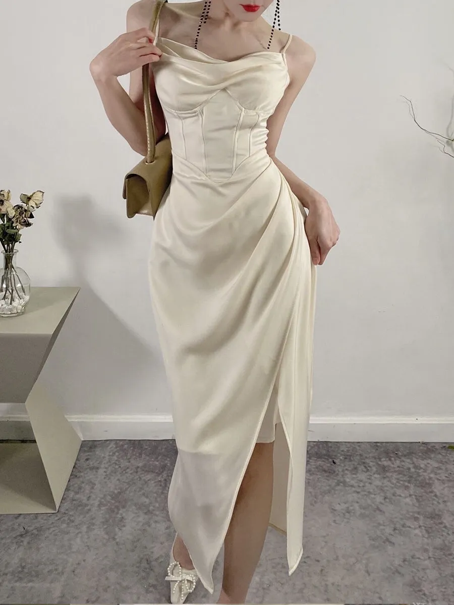 Satin Irregular Camisole Dress