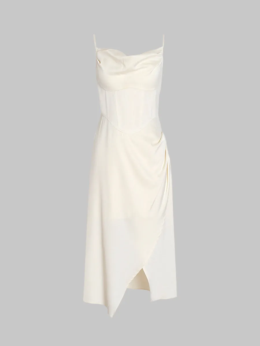 Satin Irregular Camisole Dress