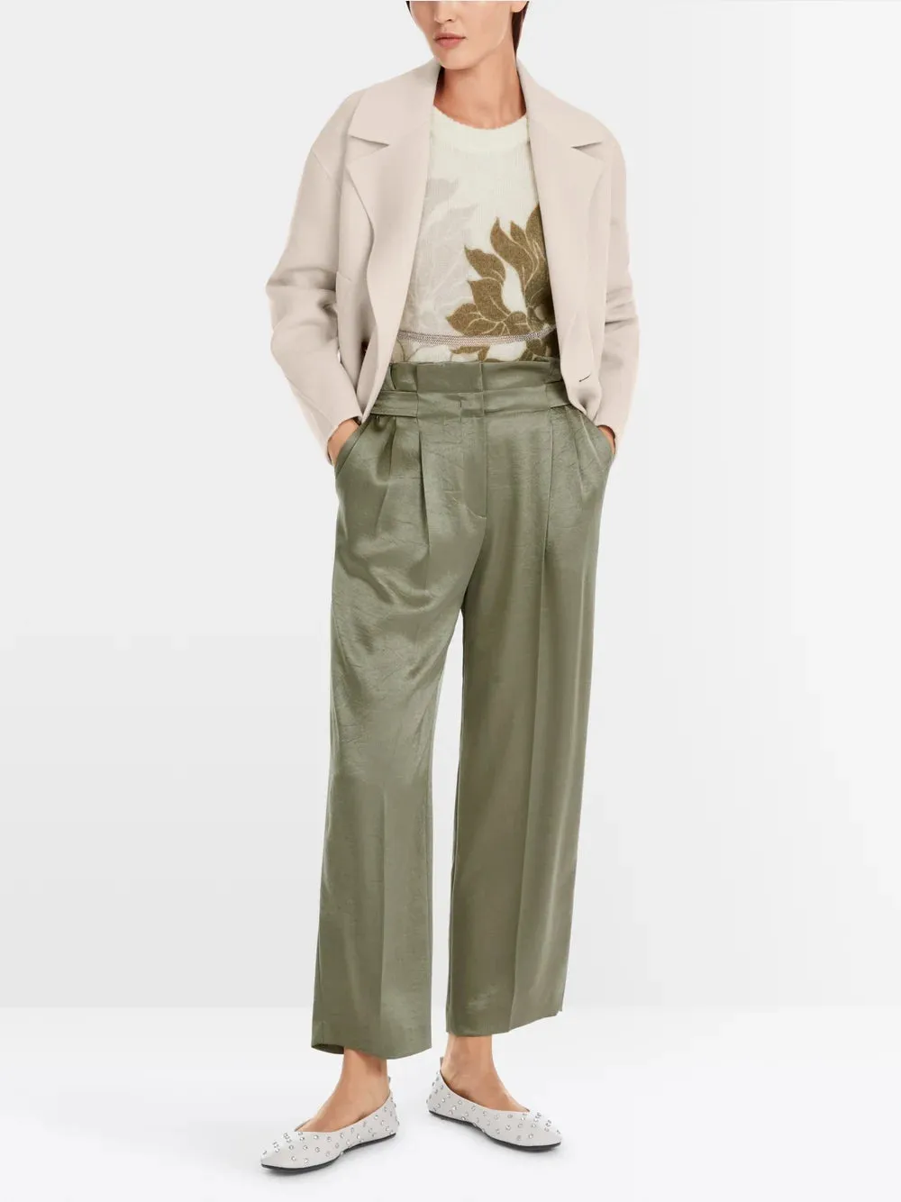 Satin pant - Sage Powder