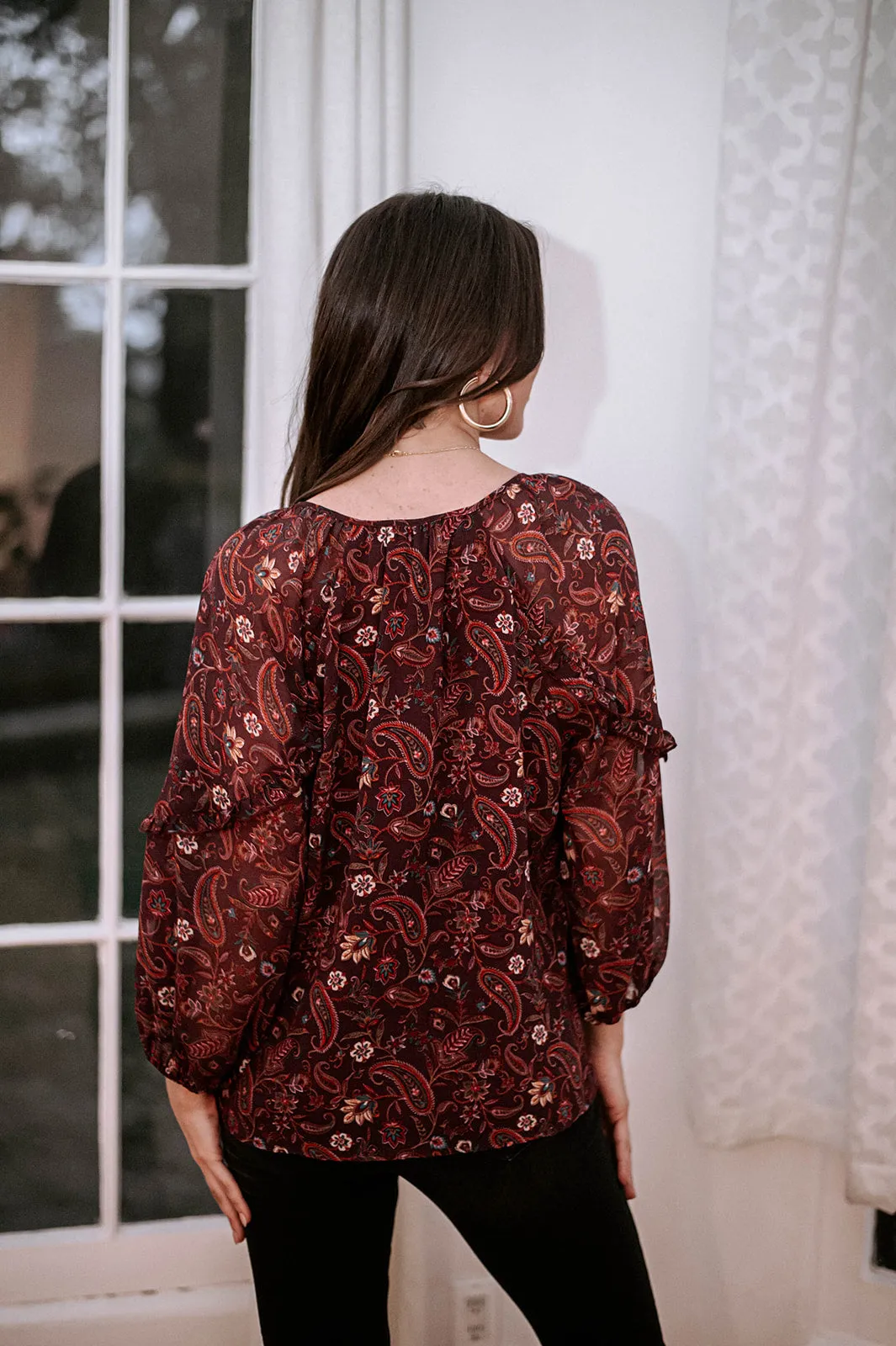 Veronica M Gredana Ruffle Chiffon Blouse