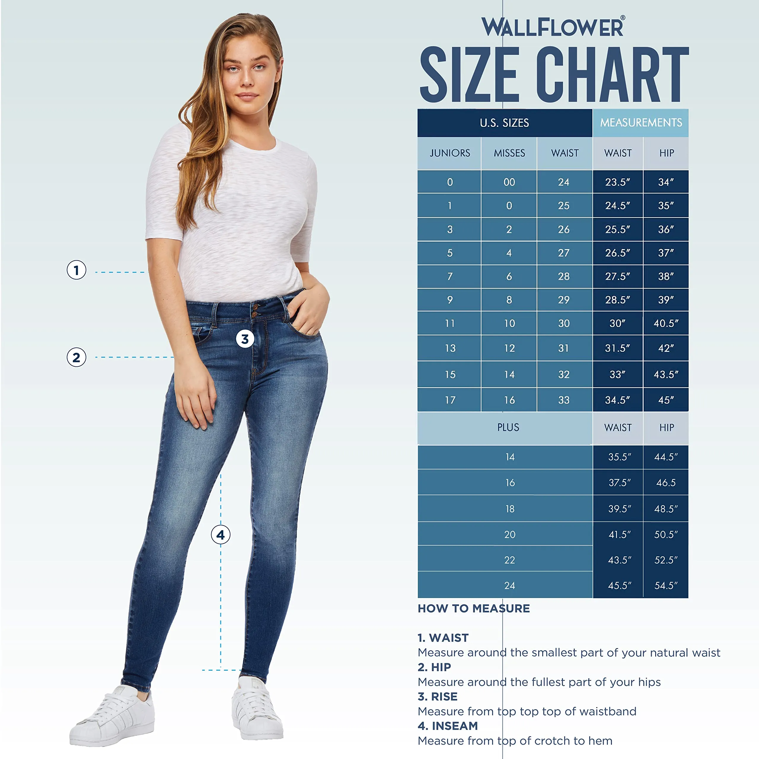 WallFlower Women's Size Legendary Bootcut Mid-Rise Insta Stretch Juniors Jeans (Standard, Keller, 22 Plus Long